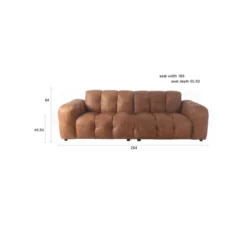 Sofa hackman 3-seater leather cognac