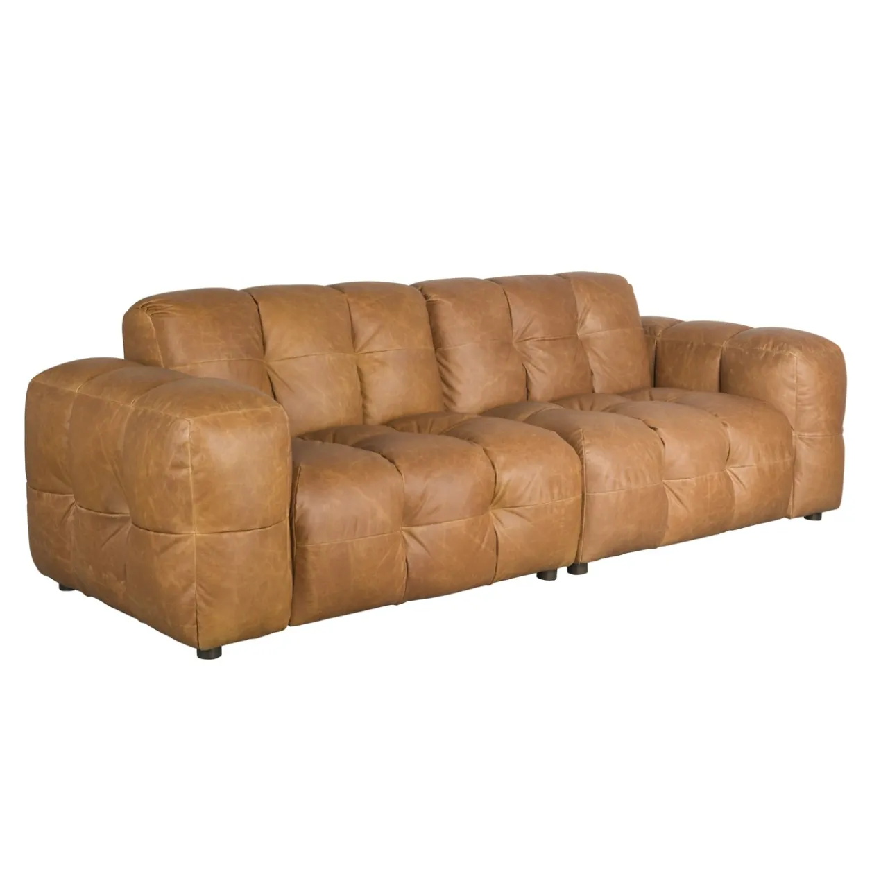 Sofa hackman 3-seater leather cognac