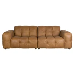 Sofa hackman 3-seater leather cognac
