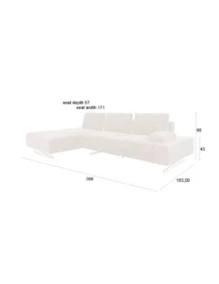 Sofa shelly off-white left chaise longue
