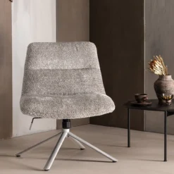 Soren verstelbare draaifauteuil wollig grijs
