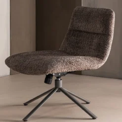 Soren verstelbare draaifauteuil wollig bruin