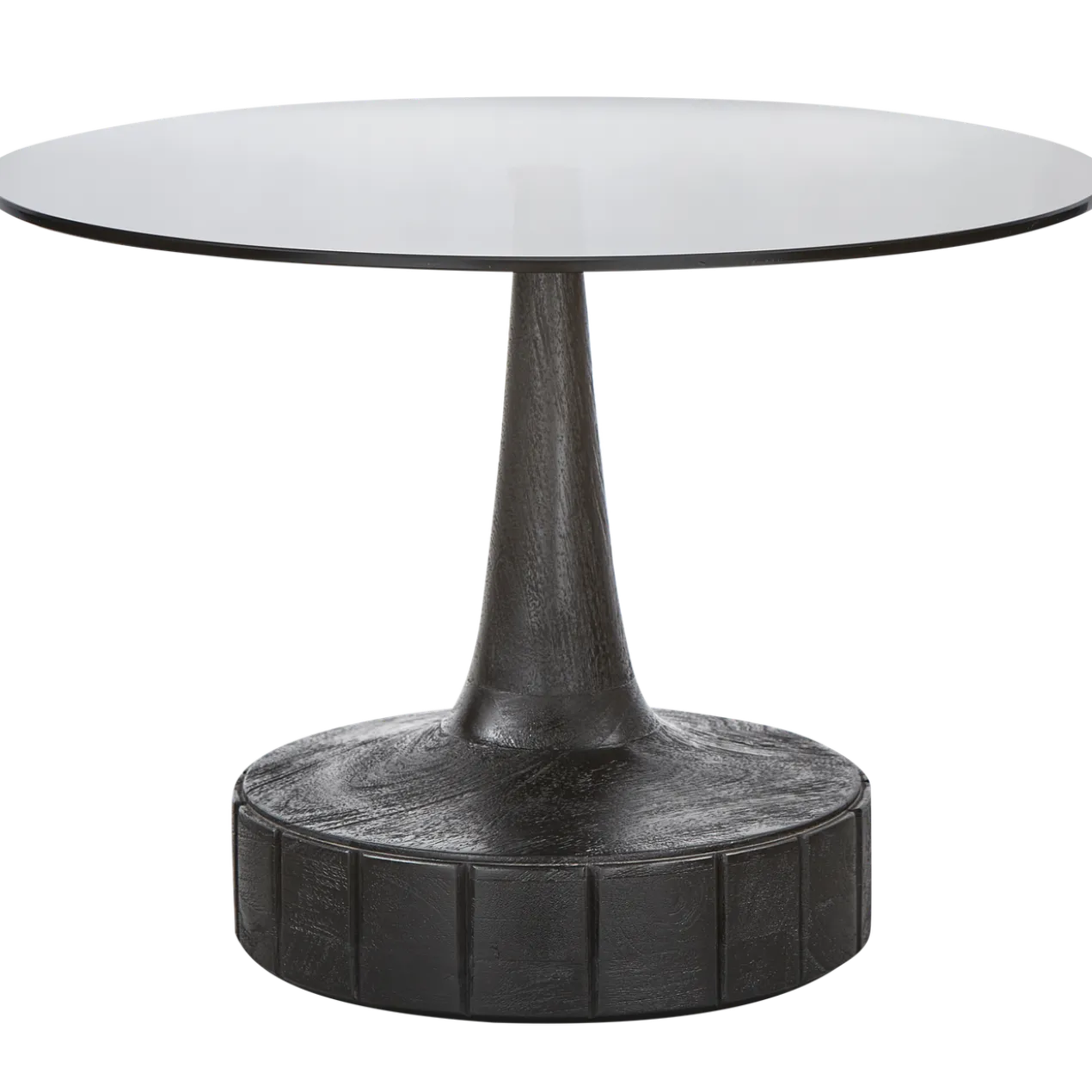 Soya bijzettafel mangohout/glas zwart