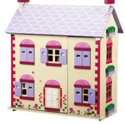 Speelgoed poppenhuis cottage crème inclusief meubels