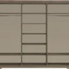 Spiegel kledingkast Latte Schuifdeuren en spiegel - 260 x 220 x 62 cm
