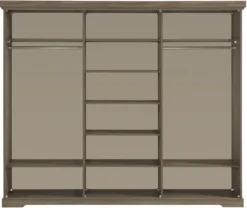 Spiegel kledingkast Latte Schuifdeuren en spiegel - 260 x 220 x 62 cm