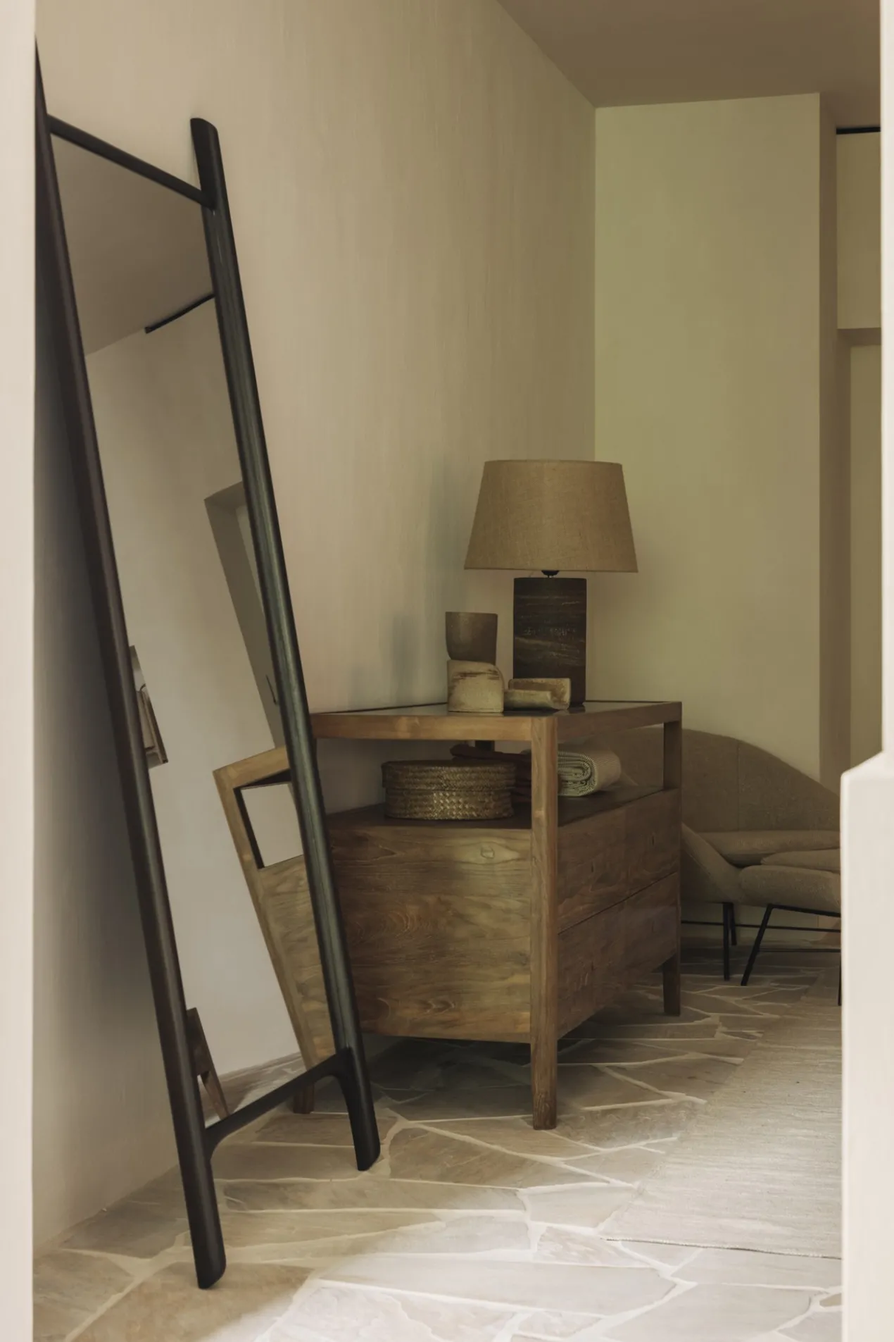 Spiegel staand PI donker mahonie 80x200 cm