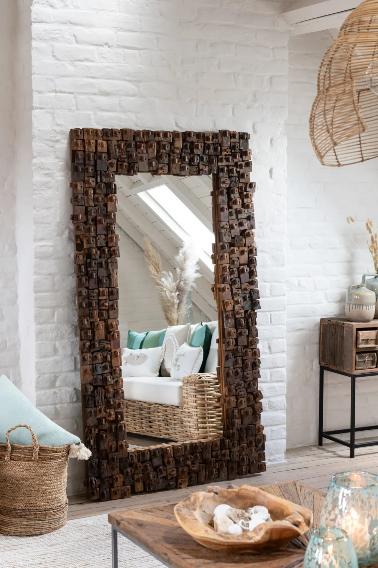 Spiegel Syma gerecycled hout