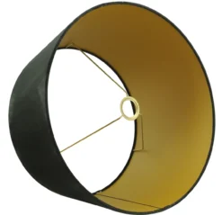 Staande lampenkap San Remo velours Velours zwart op goud 40x32x22cm