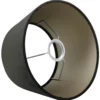 Staande lampenkap San Remo velours Velours zwart op taupe 25x19x14cm