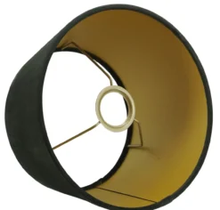 Staande lampenkap San Remo velours Velours zwart op goud 25x19x14cm