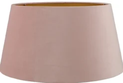 Staande lampenkap San Remo velours roze op goud 40x32x22cm