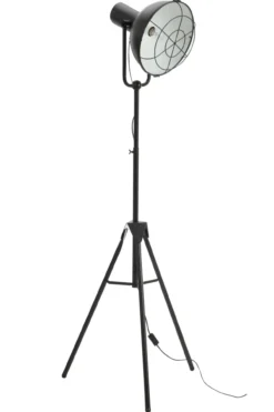 Staande lamp Steven Industriële Staande lamp Steven zwart