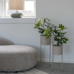 Staande plantenbak Pepijn - set van 2 Beige