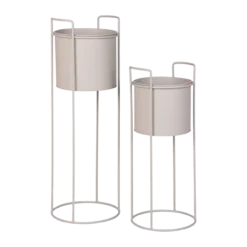 Staande plantenbak Pepijn - set van 2 Beige