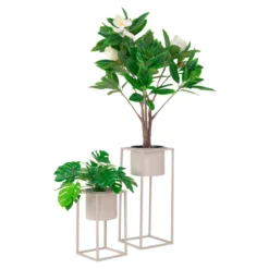 Staande plantenpot Finnley (set van 2) Finnley staande bloempot beige - set van 2