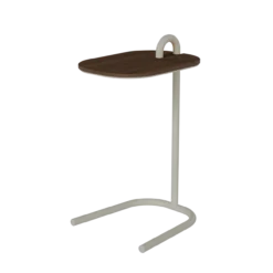Stand by Me bijzettafel Oak Walnut (49cm hoog) - RAL1013 Pearl White