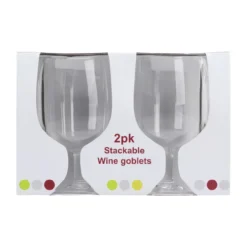 Stapelbaar Wijnglas Polycarbonaat - set van 2