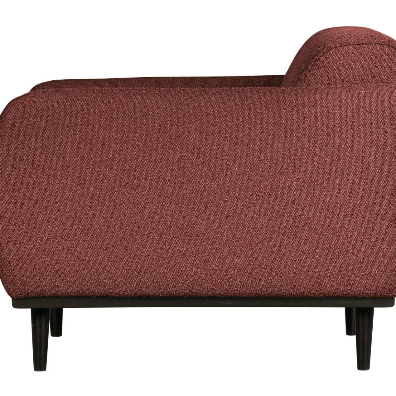Statement fauteuil met arm boucle kastanjebruin