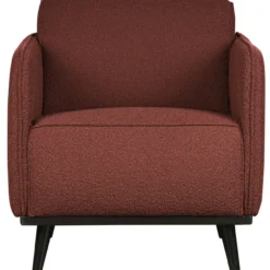 Statement fauteuil met arm boucle kastanjebruin
