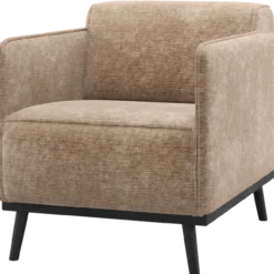 Statement fauteuil met arm chenille velvet taupe
