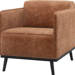 Statement fauteuil met arm chenille velvet terra
