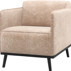 Statement fauteuil met arm chenille velvet naturel