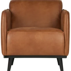 Statement fauteuil met arm ecoleer cognac