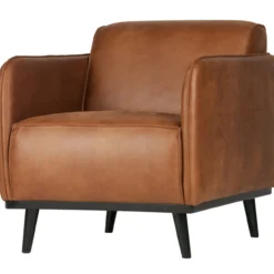 Statement fauteuil met arm ecoleer cognac