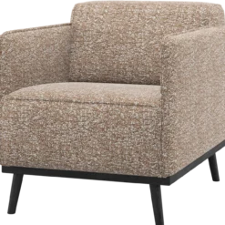 Statement fauteuil met arm lichtbruin melange