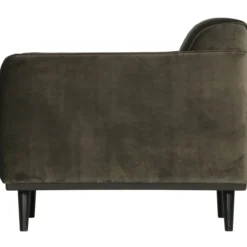 Statement fauteuil met arm velvet warmgroen