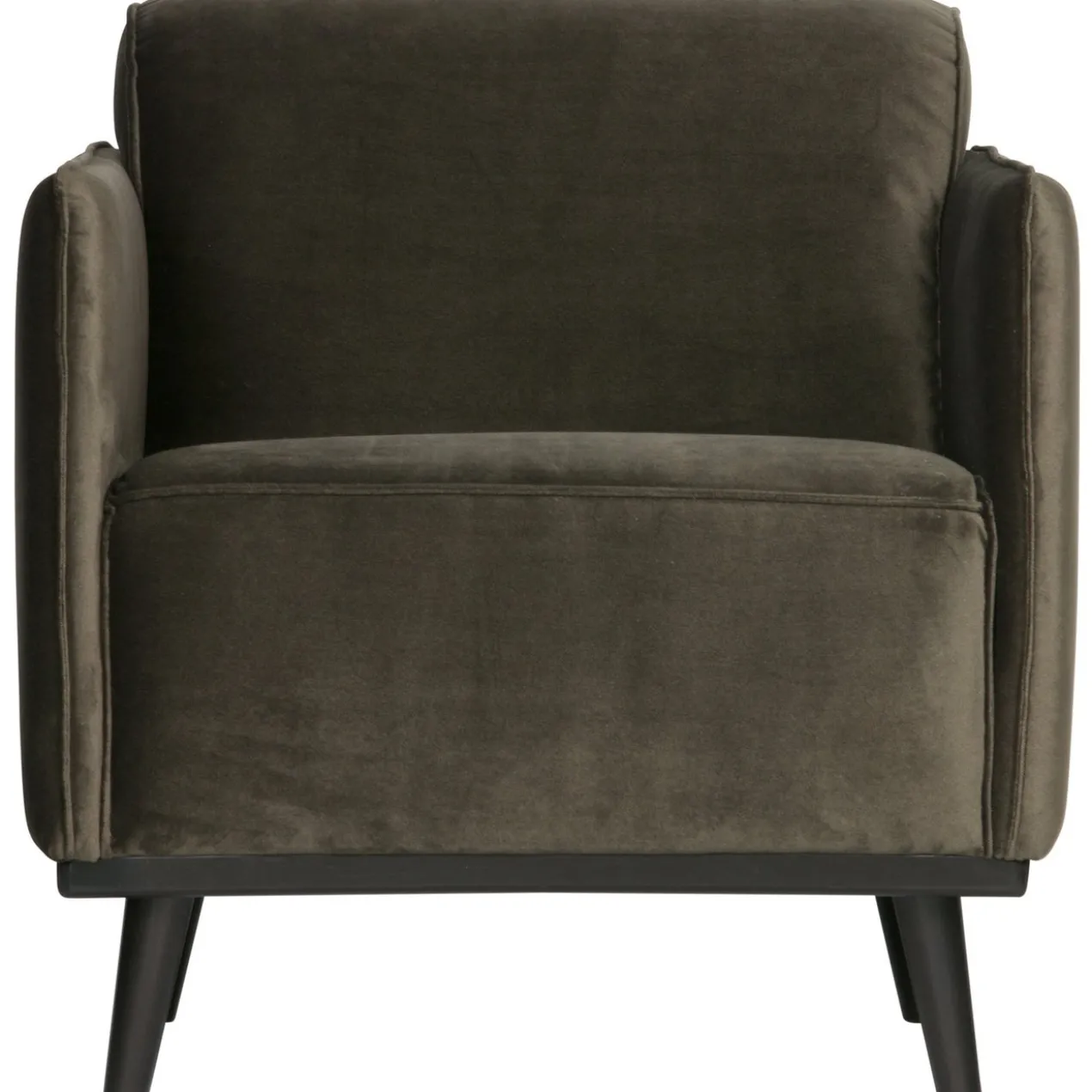 Statement fauteuil met arm velvet warmgroen