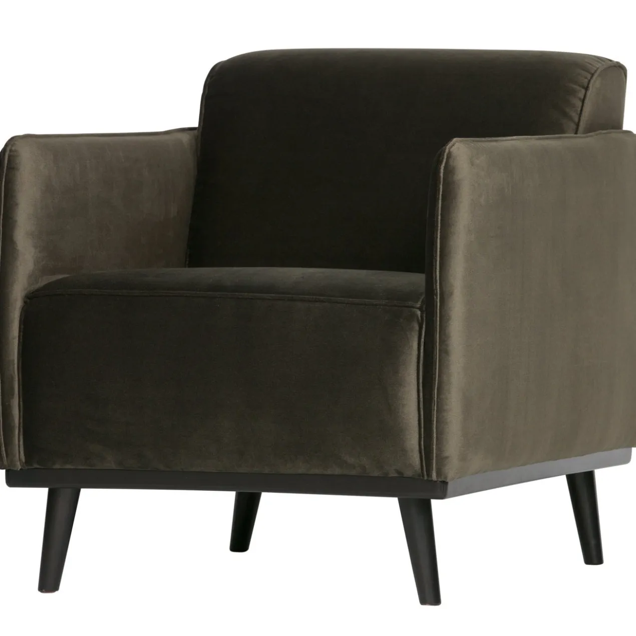 Statement fauteuil met arm velvet warmgroen