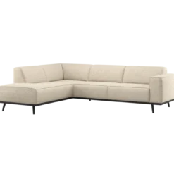 Statement hoekbank links beige melange