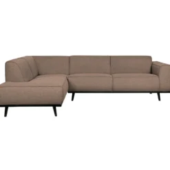 Statement hoekbank links boucle nougat