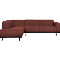 Statement hoekbank links boucle kastanjebruin