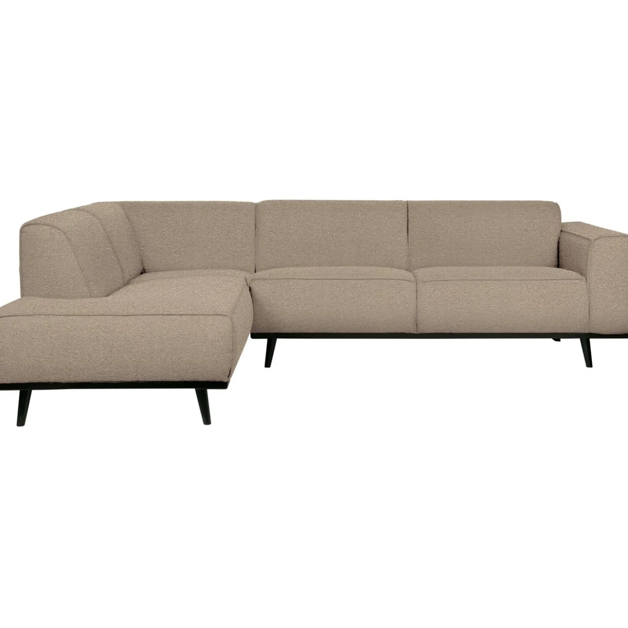 Statement hoekbank links boucle beige