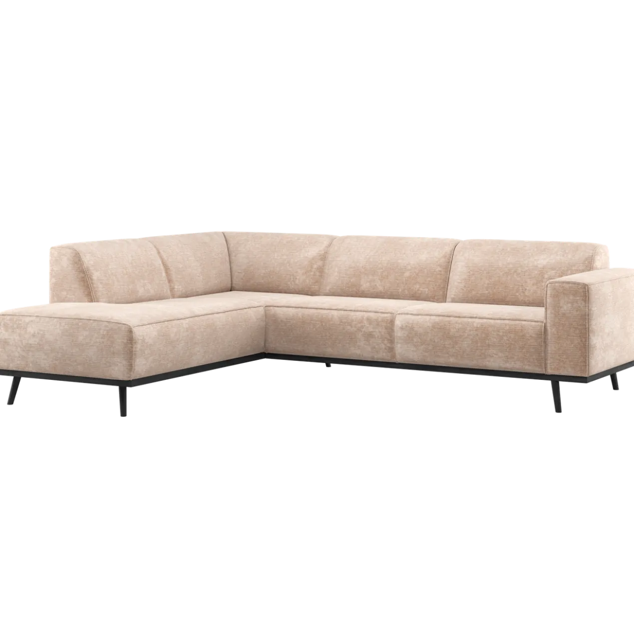 Statement hoekbank links chenille velvet naturel