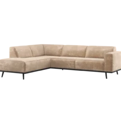 Statement hoekbank links chenille velvet perzikroze