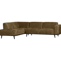 Statement hoekbank links structure velvet brass