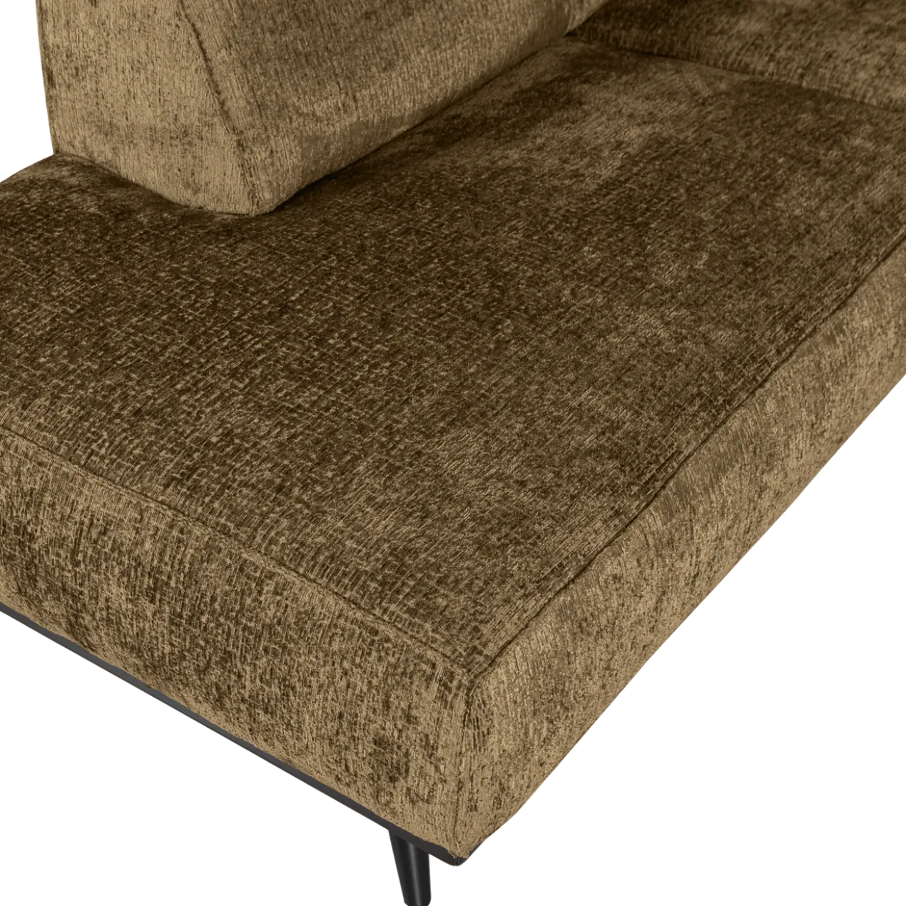 Statement hoekbank links structure velvet brass