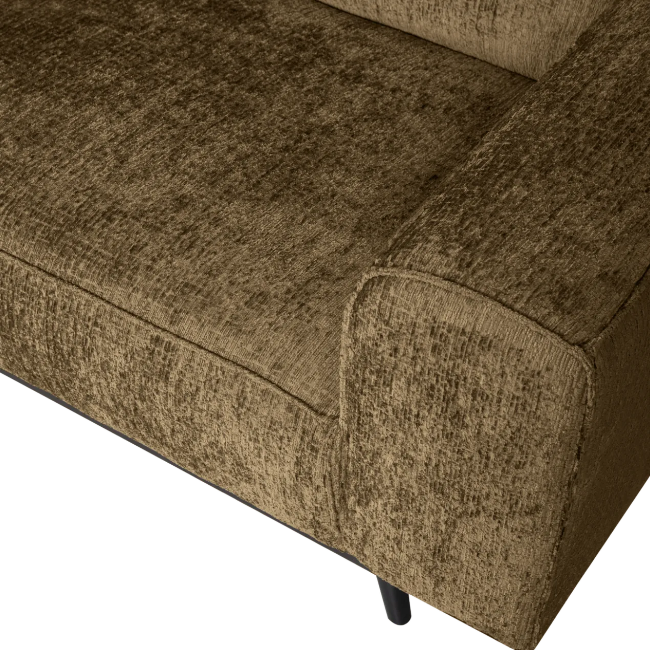 Statement hoekbank links structure velvet brass