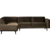 Statement hoekbank links velvet taupe