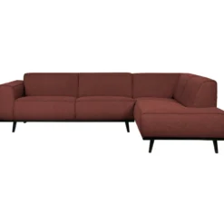 Statement hoekbank rechts boucle kastanjebruin