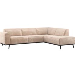 Statement hoekbank rechts chenille velvet naturel