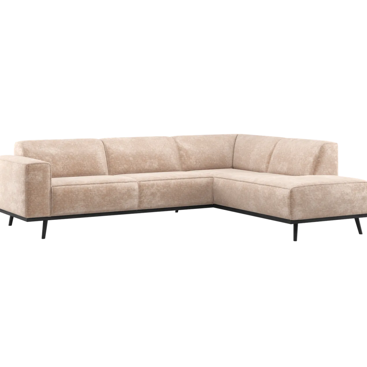 Statement hoekbank rechts chenille velvet naturel