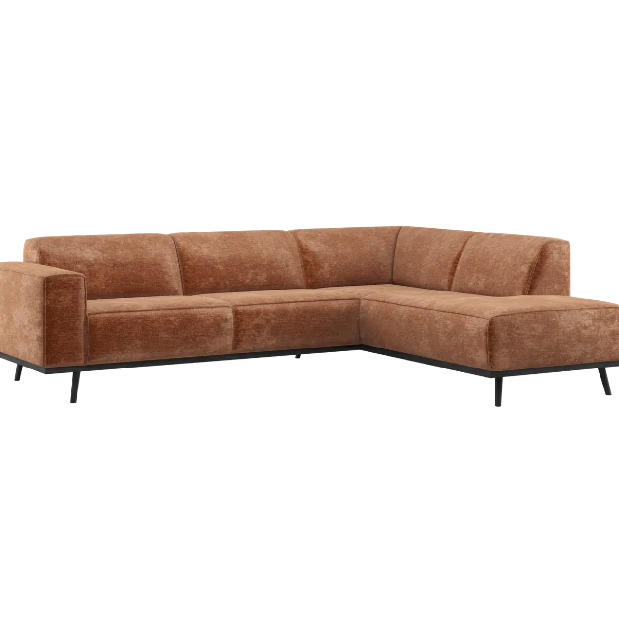 Statement hoekbank rechts chenille velvet terra