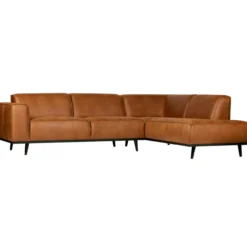 Statement hoekbank rechts ecoleer cognac