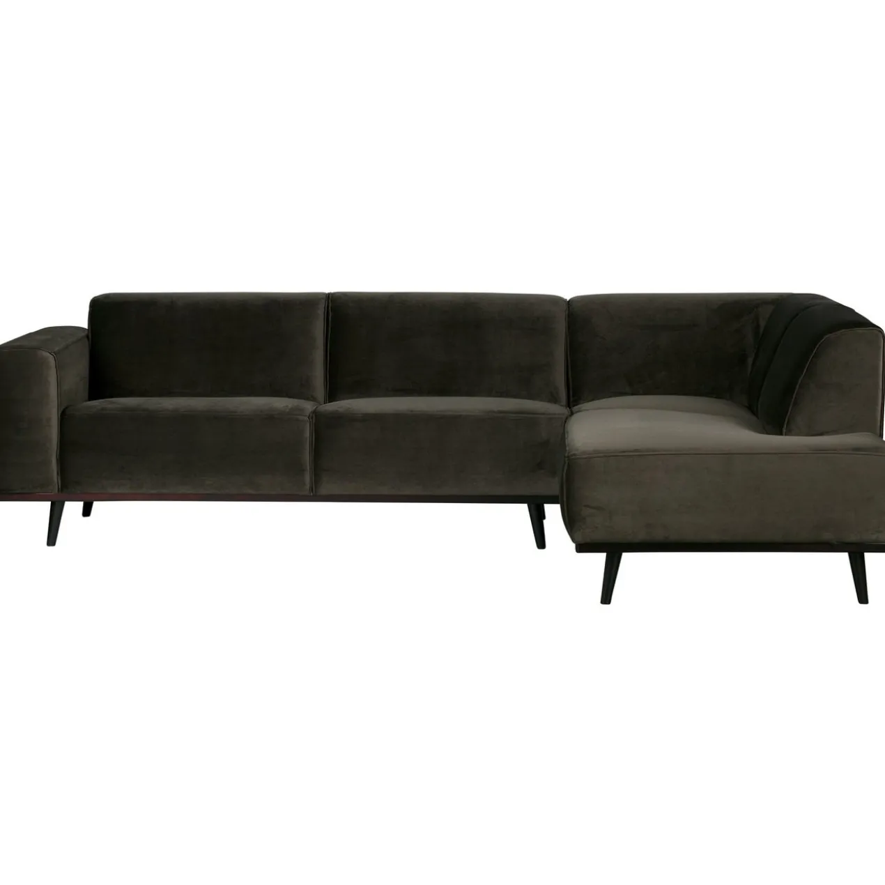 Statement hoekbank rechts velvet warmgroen