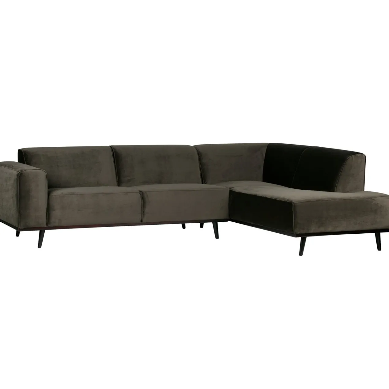 Statement hoekbank rechts velvet warmgroen